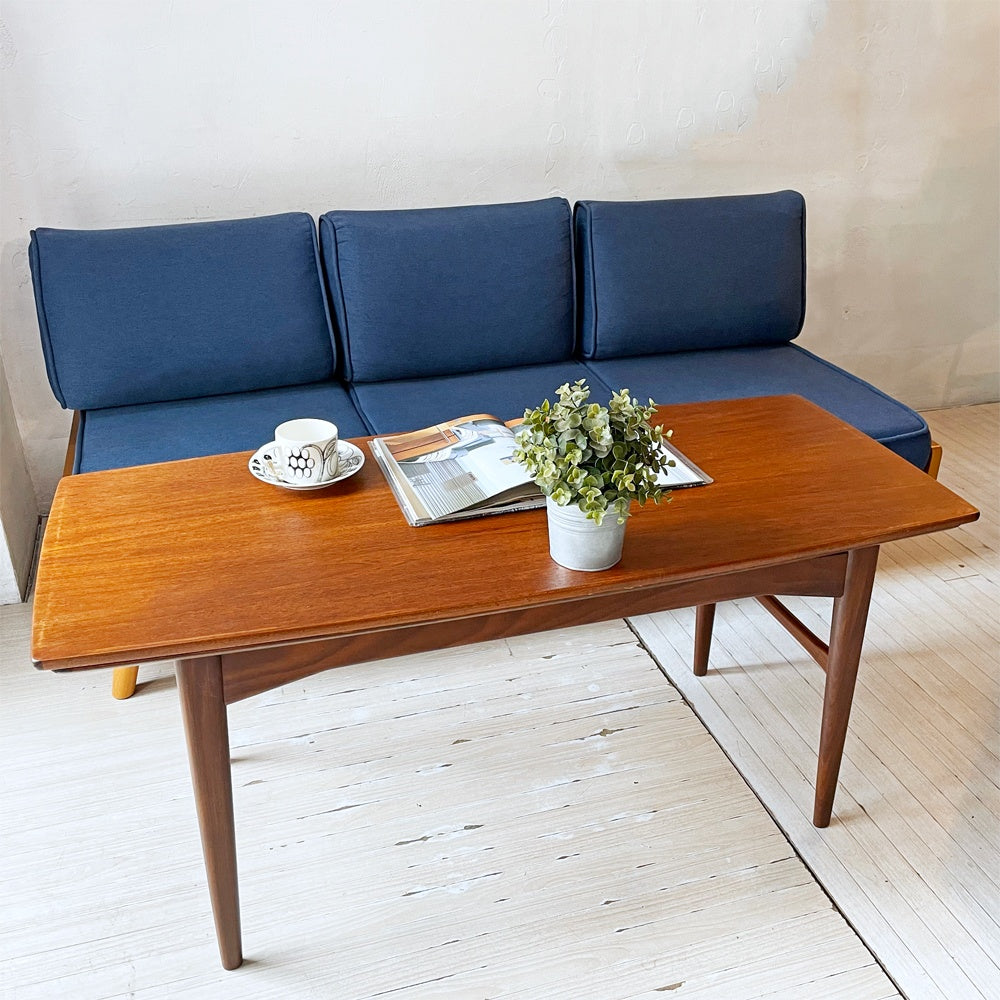 デンマークビンテージ Danish Vintage チーク材 エレベーターエクステンション コーヒーテーブル ローテーブル 伸長&昇降式 北欧家具 ★