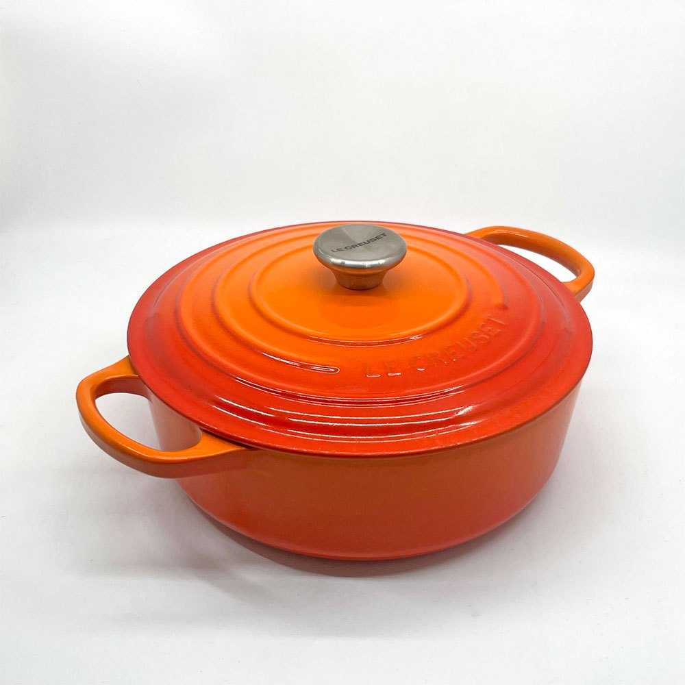 ルクルーゼ LE CREUSET ココットロンド 両手鍋 24cm オレンジ 替え