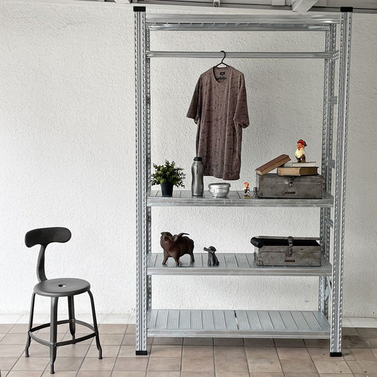 メタルシステム METALSISTEM スーパー123 SUPER123 シリーズ スチールシェルフ TIER STEEL SHELF ハンギングバーセット W128×D41.5×H213 4段 ◇