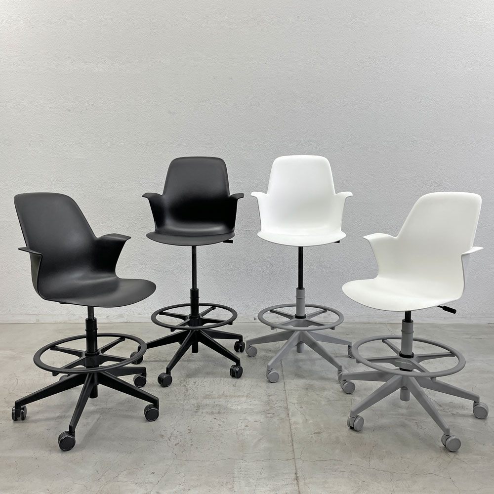 スチールケース Steelcase ノード ファイブスター スツール Node FIVE-STAR STOOL ハイスツール 製図チェア キャスター オフィス 定価約87,000円B 〓