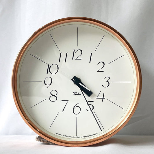タカタレムノス Lemnos リキクロック Riki Clock 20.4cm 掛け時計 ウォールクロック 銅の時計 渡辺力 100周年 記念モデル ◇
