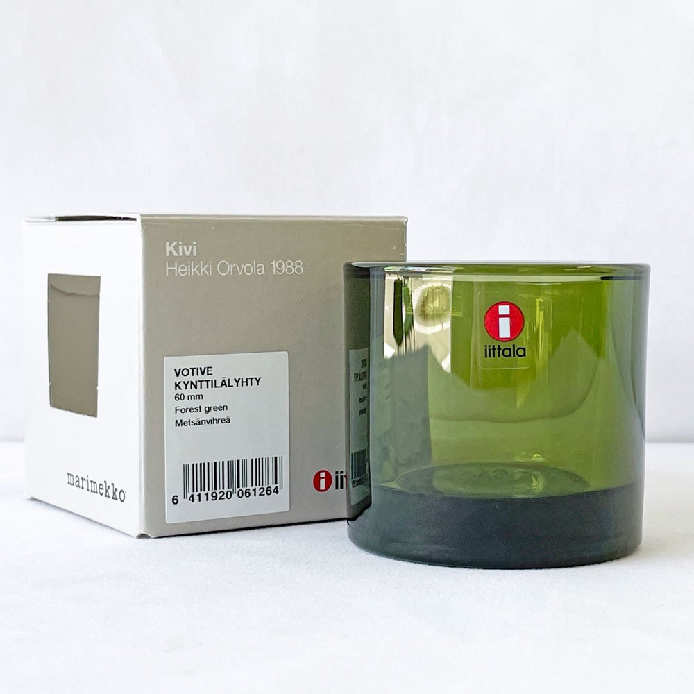 イッタラ iittala マリメッコ marimekko キビ kivi キャンドルホルダー フォレストグリーン 60mm フィンランド 北欧雑貨 A ◇