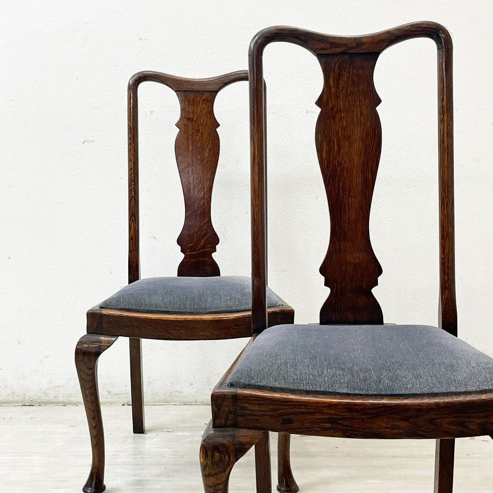 UKビンテージ ハイバック ダイニングチェア オーク材 ロイズアンティークス Lloyd's Antiques 取扱 英国家具 A ●