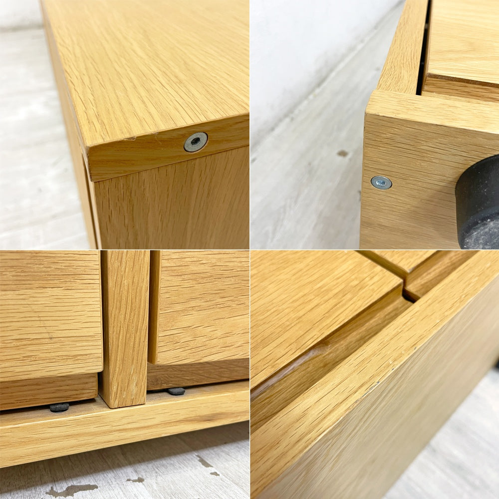 無印良品 MUJI スタッキングキャビネット Bセット AVボード ローボード オーク材 ナチュラル ●