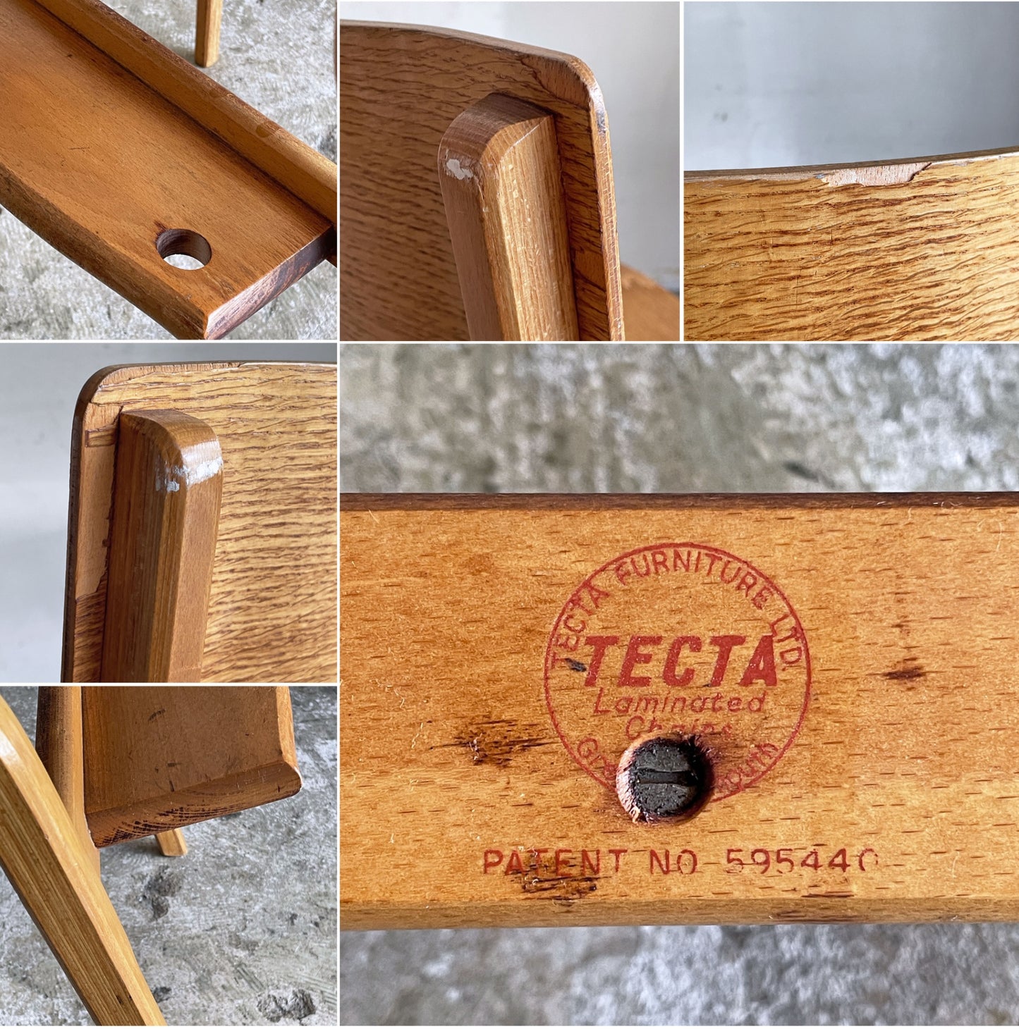 テクタファニチャーリミテッド TECTA Furniture Ltd. スクールチェア スタッキングチェア プライウッド オーク材 UKビンテージ ■
