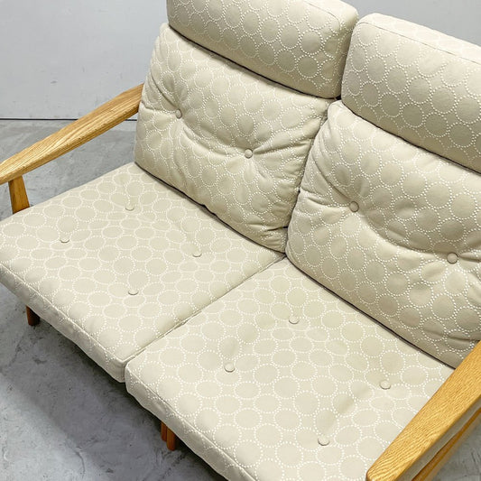 マルニ60 maruni60 フレームチェア 2シーター ソファ 2P 2人掛け オーク材 ミナペルホネン生地 ヘッドレスト付き ジャパニーズミッドセンチュリー ●