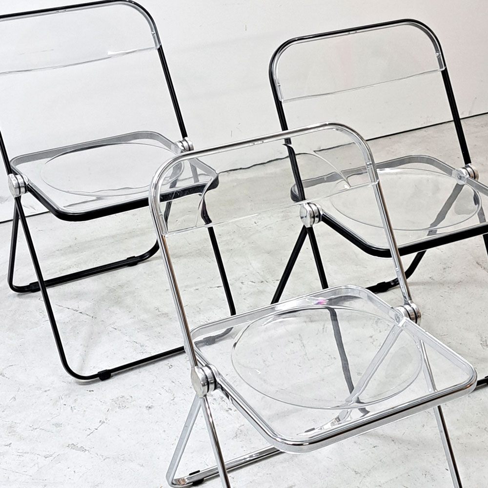 アノニマカステッリ ANONIMA CASTELLI プリアチェア PLIA チェア クリア クロームフレーム ジャンカルロ・ピレッティ イタリア ●