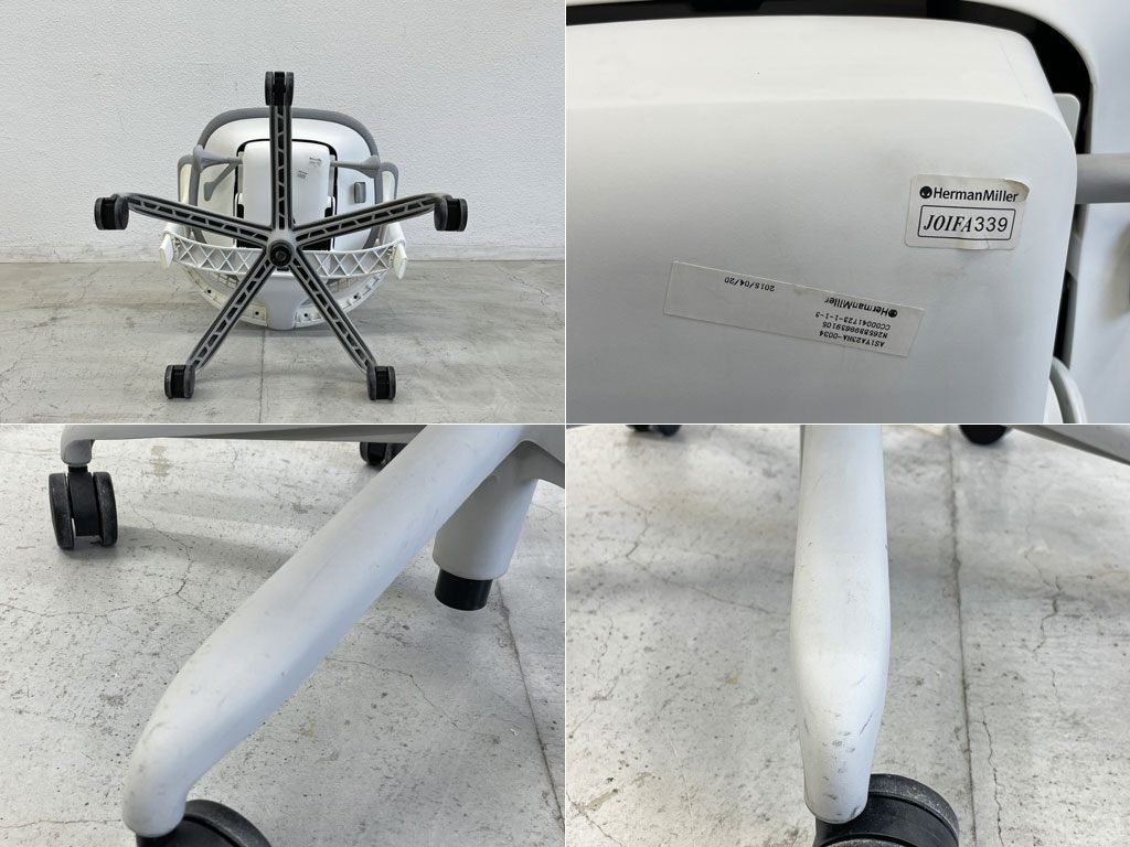ハーマンミラー Herman Miller セイルチェア SAYL Chair フェザーグレー デスクチェア イヴ・ベアール スタジオホワイト 〓