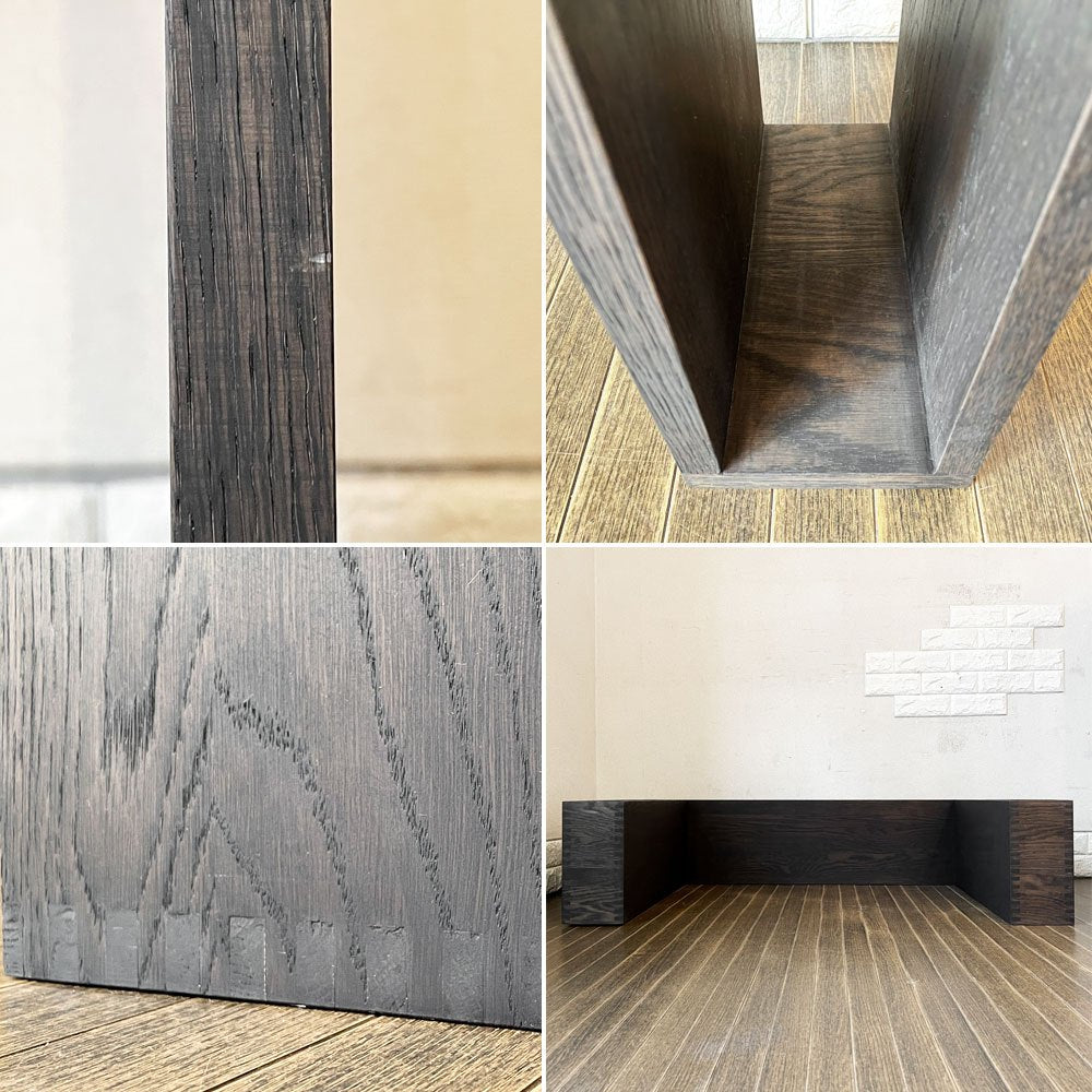 アボード abode ショージ SHOJI ラージコンソール Large Console コンソールテーブル ダークブラウン オーク材 W116cm オープンラック 飾り棚 定価¥88,000- ◎