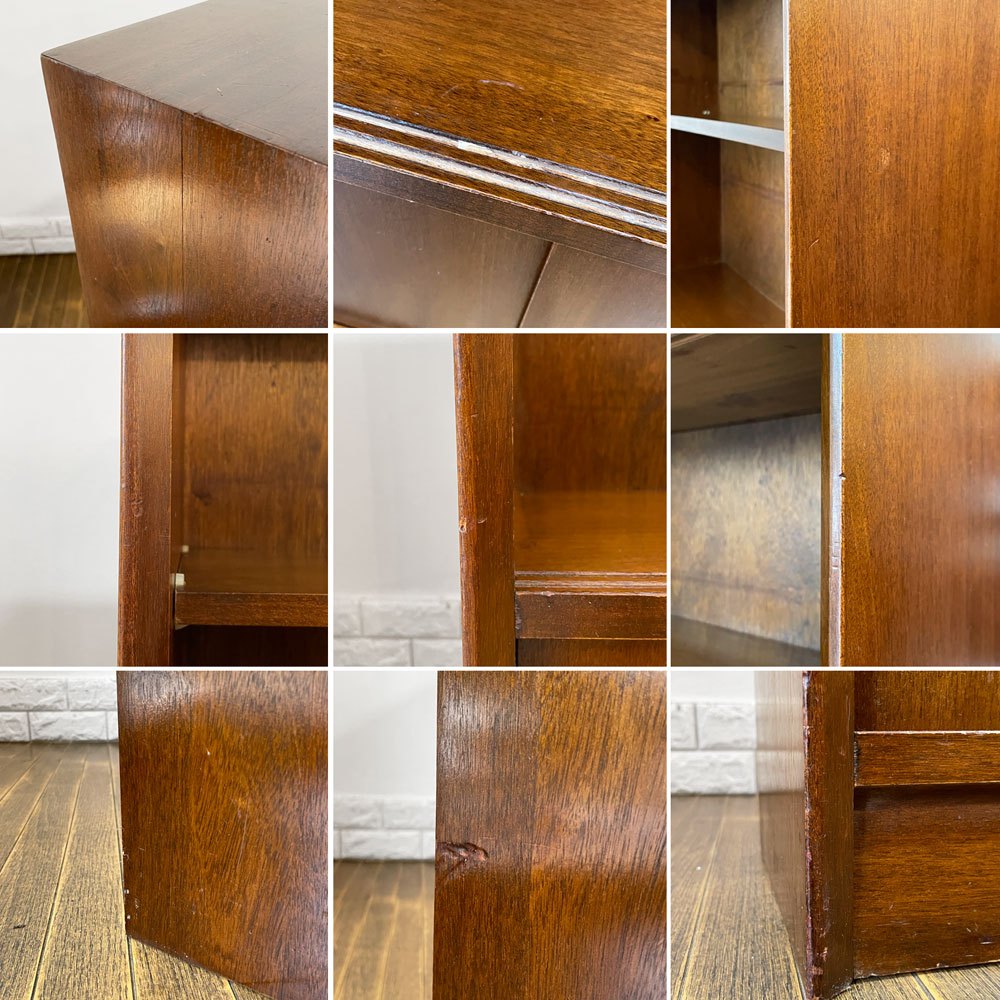 ハーバート E. ギブス HERBERT E. GIBBS FURNITURE チーク材キャビネット 飾り棚 本棚 ガラス欠品 UKビンテージ ◎