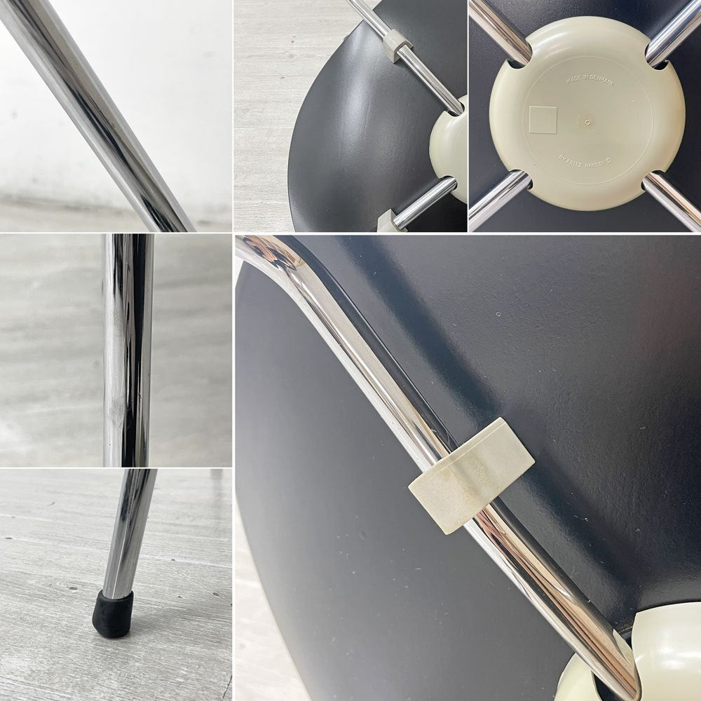 フリッツハンセン Fritz Hansen セブンチェア ダイニングチェア ブラック ラッカー再塗装 アルネ・ヤコブセン デンマーク スタッキングチェア 北欧家具 B ●