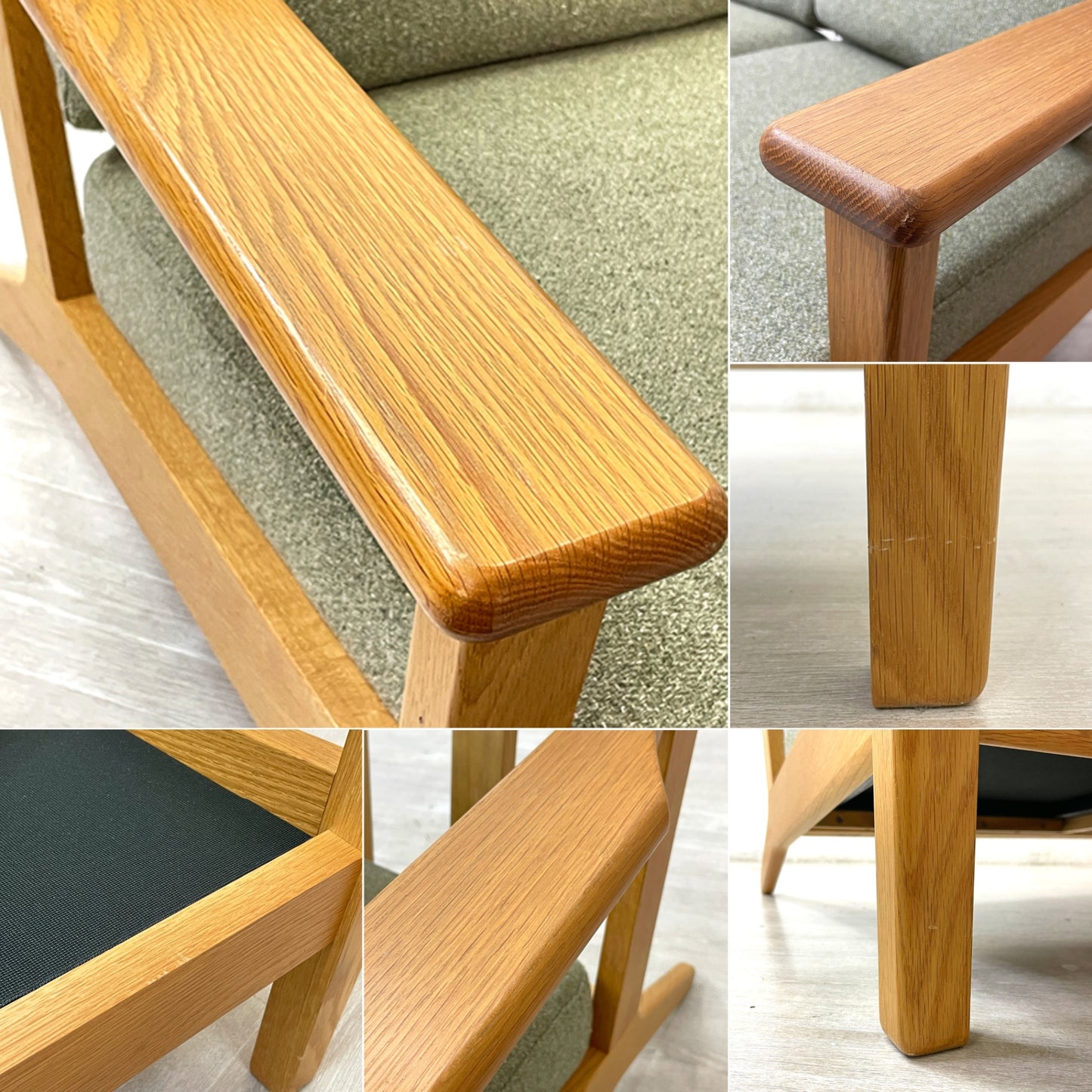 ウニコ unico ヴィスカ VISKA 2Pソファ カバーリング オーク材 W124cm ナチュラルカラー グリーンファブリック 北欧スタイル●