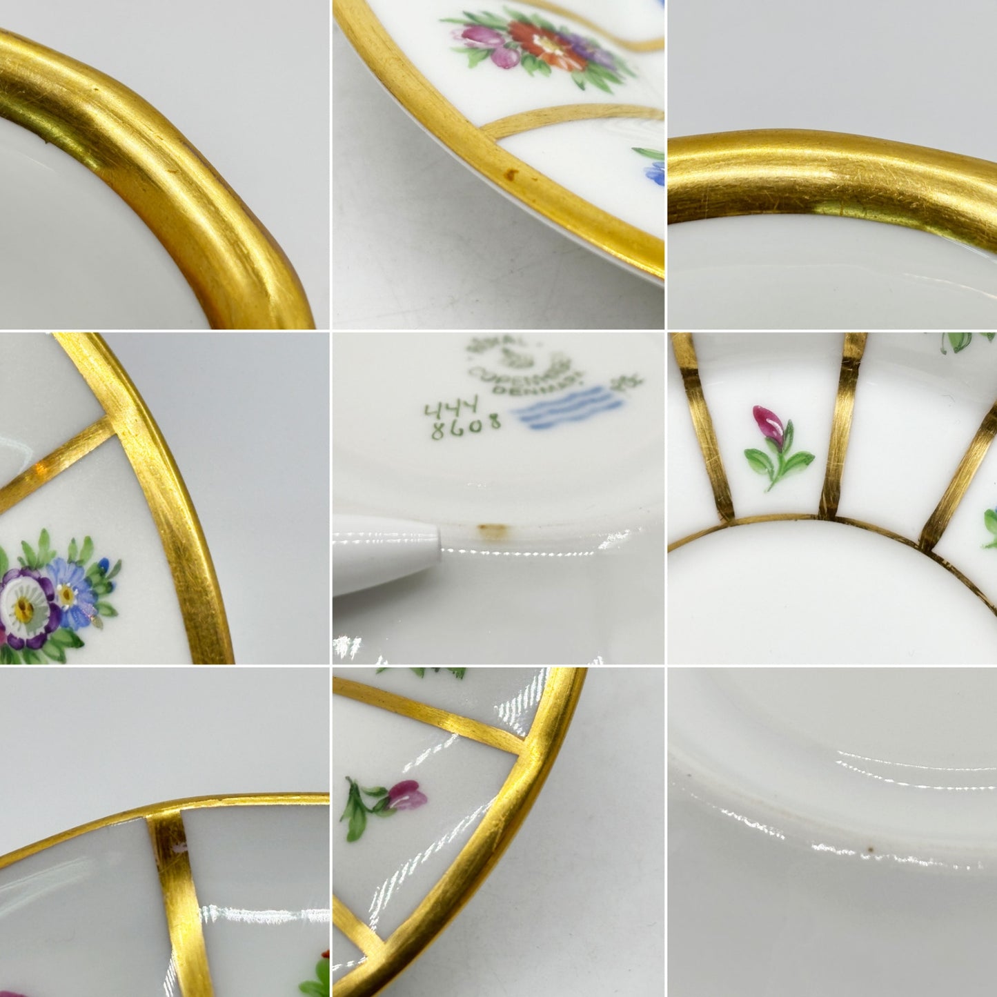 ロイヤルコペンハーゲン ROYAL COPENHAGEN ヘンリエッテ Henriette カップ&ソーサー C&S 花柄 24K 金彩 デンマーク 北欧食器 希少 ●