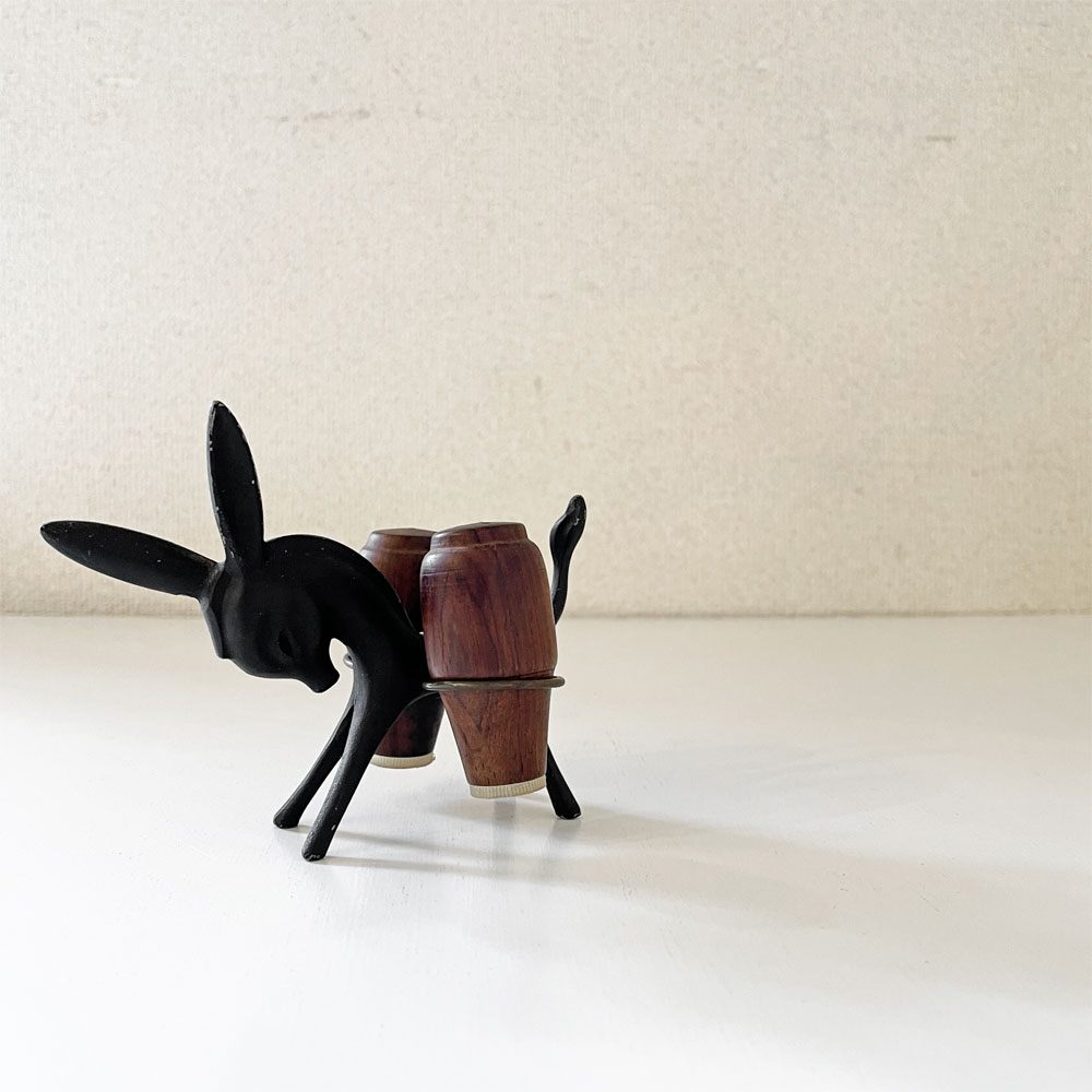 ウォルター・ボッセ　 ロバ　ドンキー　ソルトペッパースタンド　真鍮製　置物 ビンテージ Vintage ドンキー Donkey ソルト＆ペッパー ロバ チーク材
