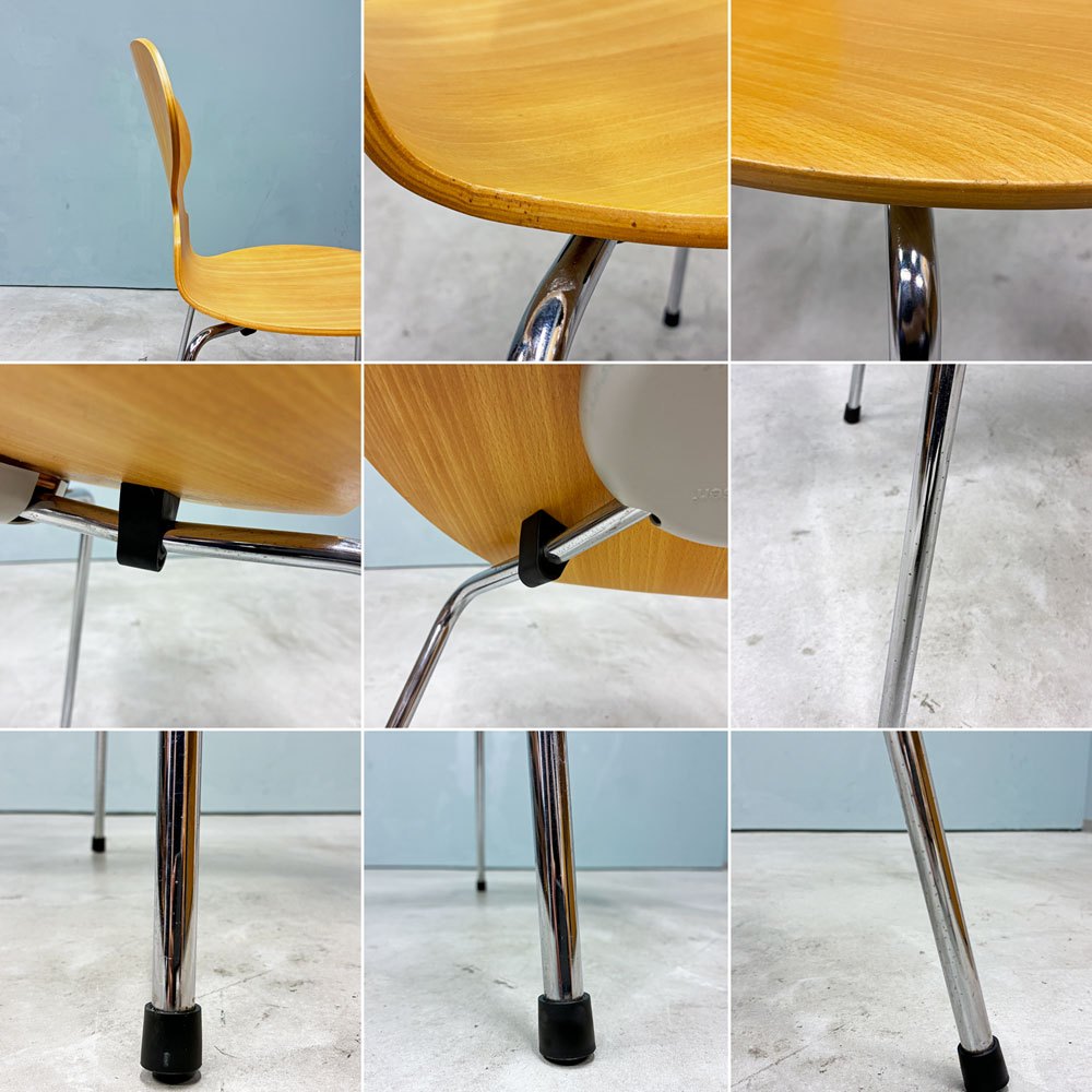 フリッツハンセン Fritz Hansen 3101 アリンコチェア アントチェア 4本脚 ナチュラルビーチ ラッカー仕上げ アルネ・ヤコブセン ◎