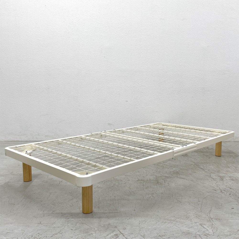 無印良品 MUJI スチールベッドフレーム シングルサイズ 木製脚付き