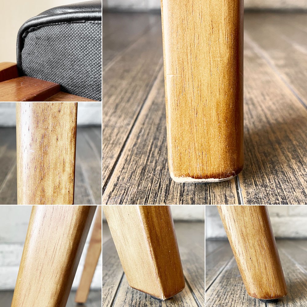 アクメファニチャー ACME Furniture シエラチェア SIERRA CHAIR ダイニングチェア ラバーウッド ビニールレザーシート ブラック USビンテージスタイル 定価¥27,500- ◎
