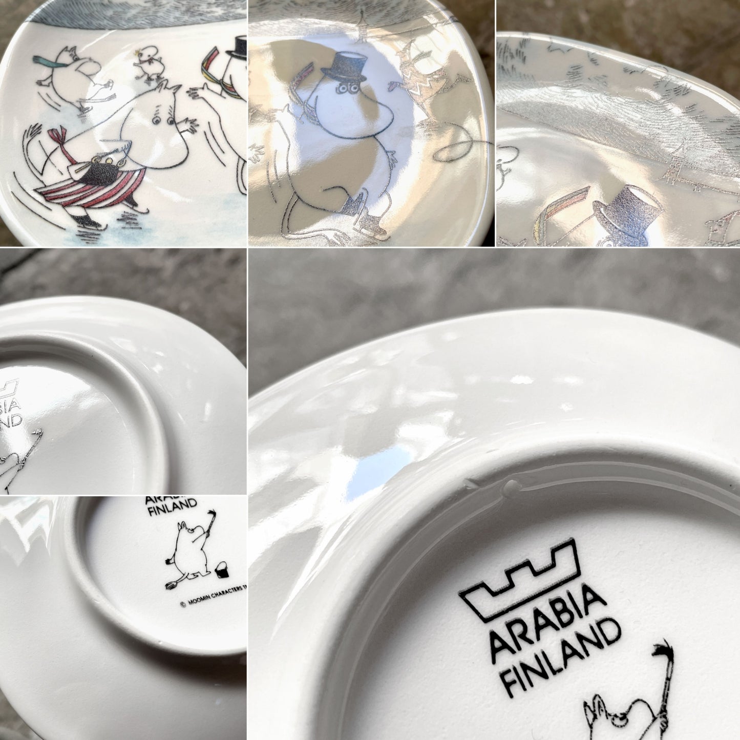 アラビア ARABIA ムーミン MOOMIN 滑りやすい氷の上 On Slippery Ice ウォールプレート 飾り皿 2002-2004年 箱付 廃番 フィンランド 北欧食器 ■