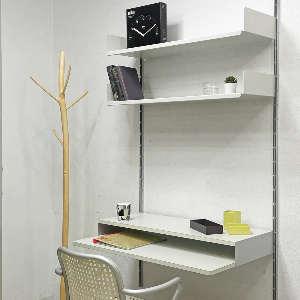 ヴィツゥ VITSOE 606 ユニバーサル・シェルビング・システム デスクシェルフ+メタルシェルフ オフホワイト ウォールマウント式 デスクユニット ウォールシェルフ ディーター・ラムス Dieter Rams ●