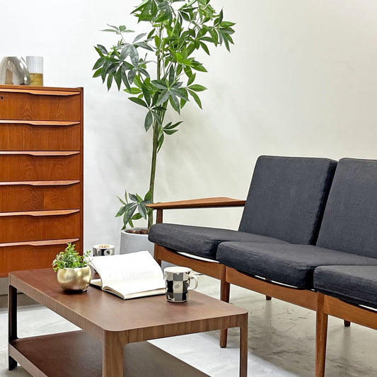 グロストルップ Glostrup Mobelfabrik 3pソファ チーク材 アルネ・ヴォッダー Arne Vodder デンマーク 北欧ビンテージ ●