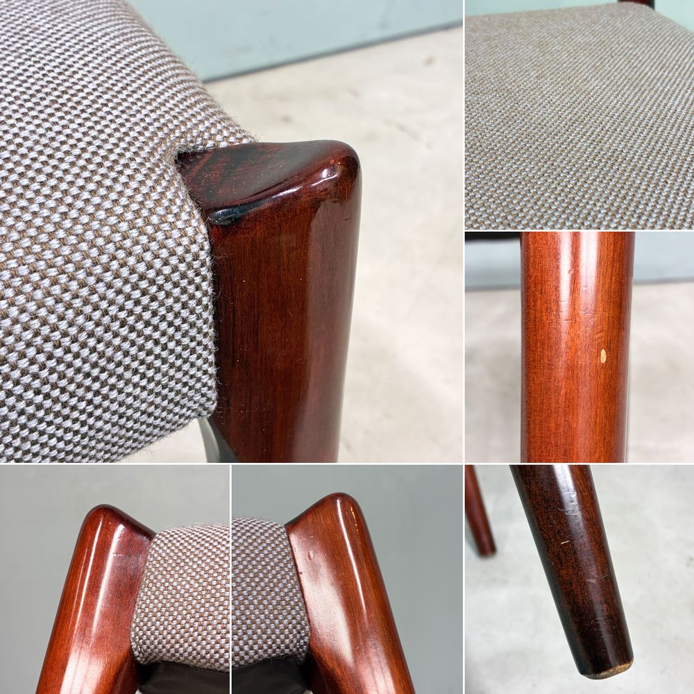 辻木工 TUJI MOKKO ダイニングチェア サイドチェア マホガニーカラー PVCレザー 北欧スタイル ビンテージ A ◎