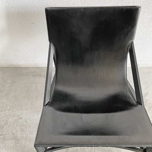 カッシーナ Cassina グランドツアー Grand Tour ピロッタ 470 PILOTTA ラウンジチェア レザーシート ブラック ロドルフォ・ドルドーニ 参考価格33万円 廃番 A 〓