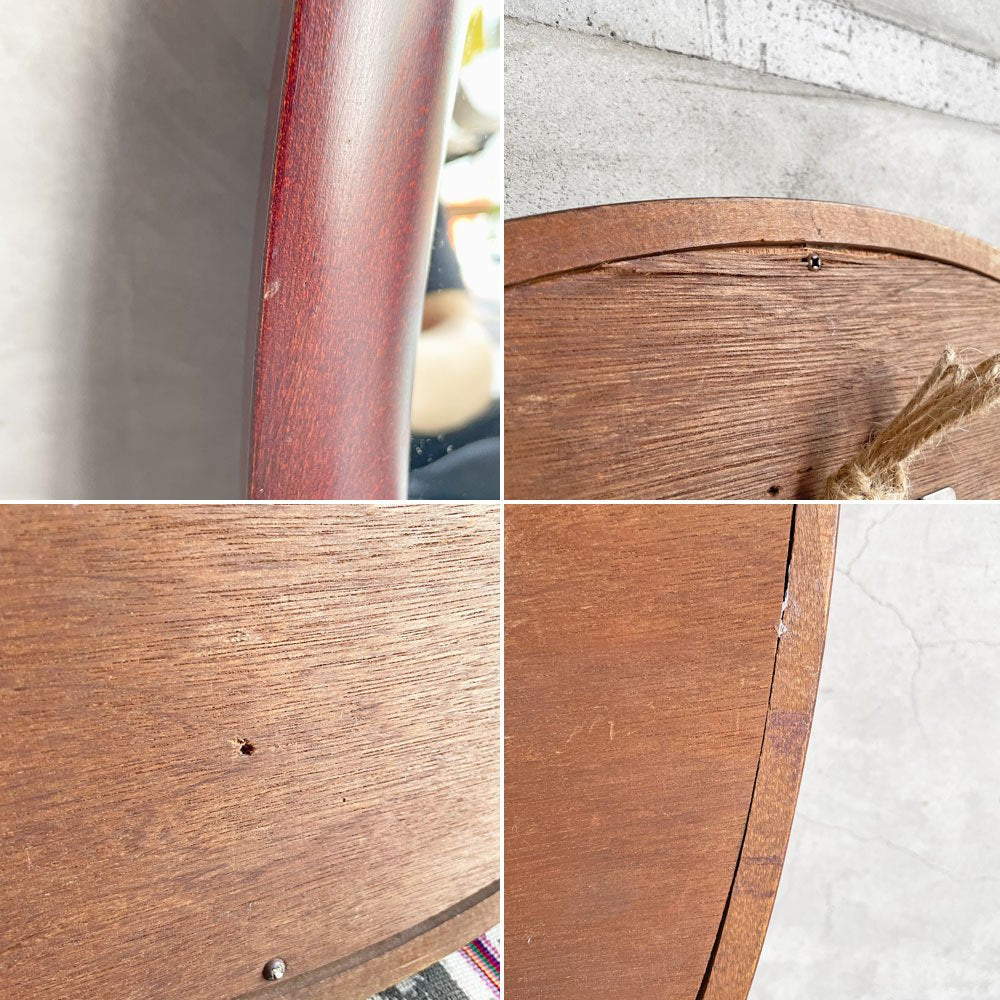 秋田木工 Akimoku 曲木鏡 オーバル ウォールミラー 壁掛け鏡 小判型 特大 ブナ材 柳宗理 古代色 ビンテージ ♪