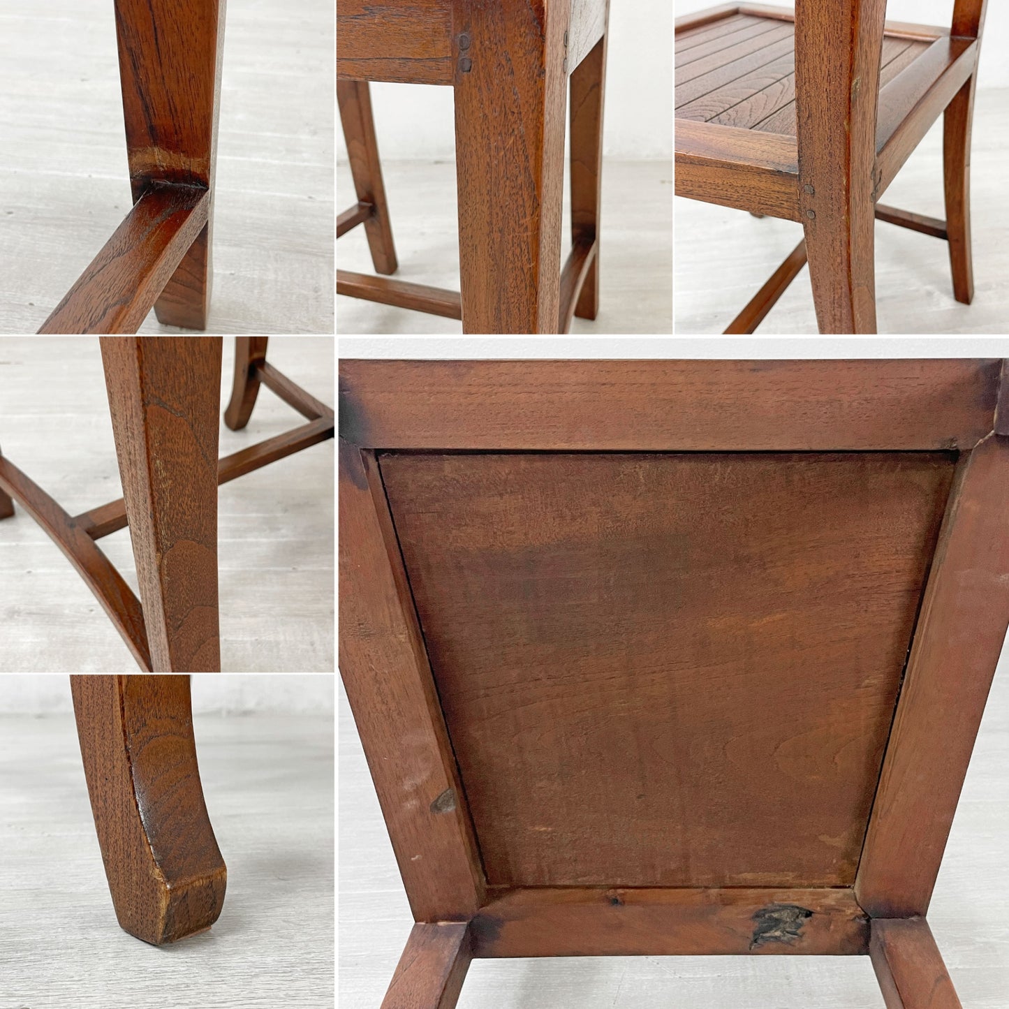 アジアン家具 無垢材 ダイニングチェア ハイバック 板座 リゾートスタイル ●