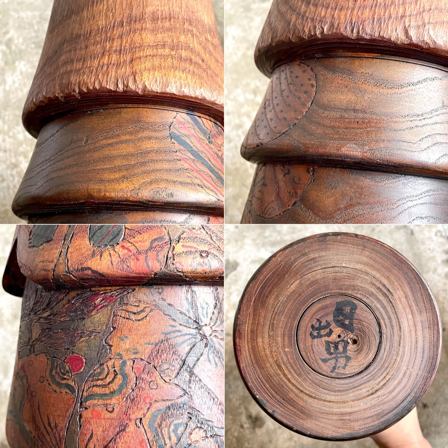 石原日出男 創作こけし 27㎝ サイン入り 民芸 昭和レトロ 工芸品 ■