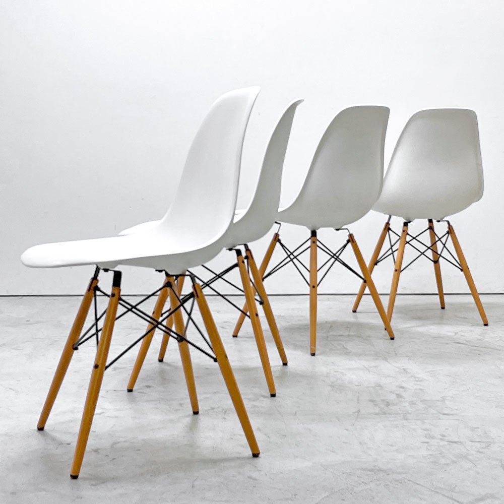 ヴィトラ vitra サイドシェルチェア ポリプロピレン製 ホワイト ドゥエルレッグ DSW C&R イームズ ミッドセンチュリー D ●