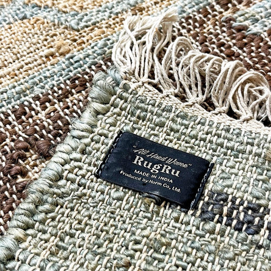 RugRu ラグル NORA RUG ノラ ラグ インド綿 麻 キリムラグ カーペット W200 インド 定価¥52,800- ●