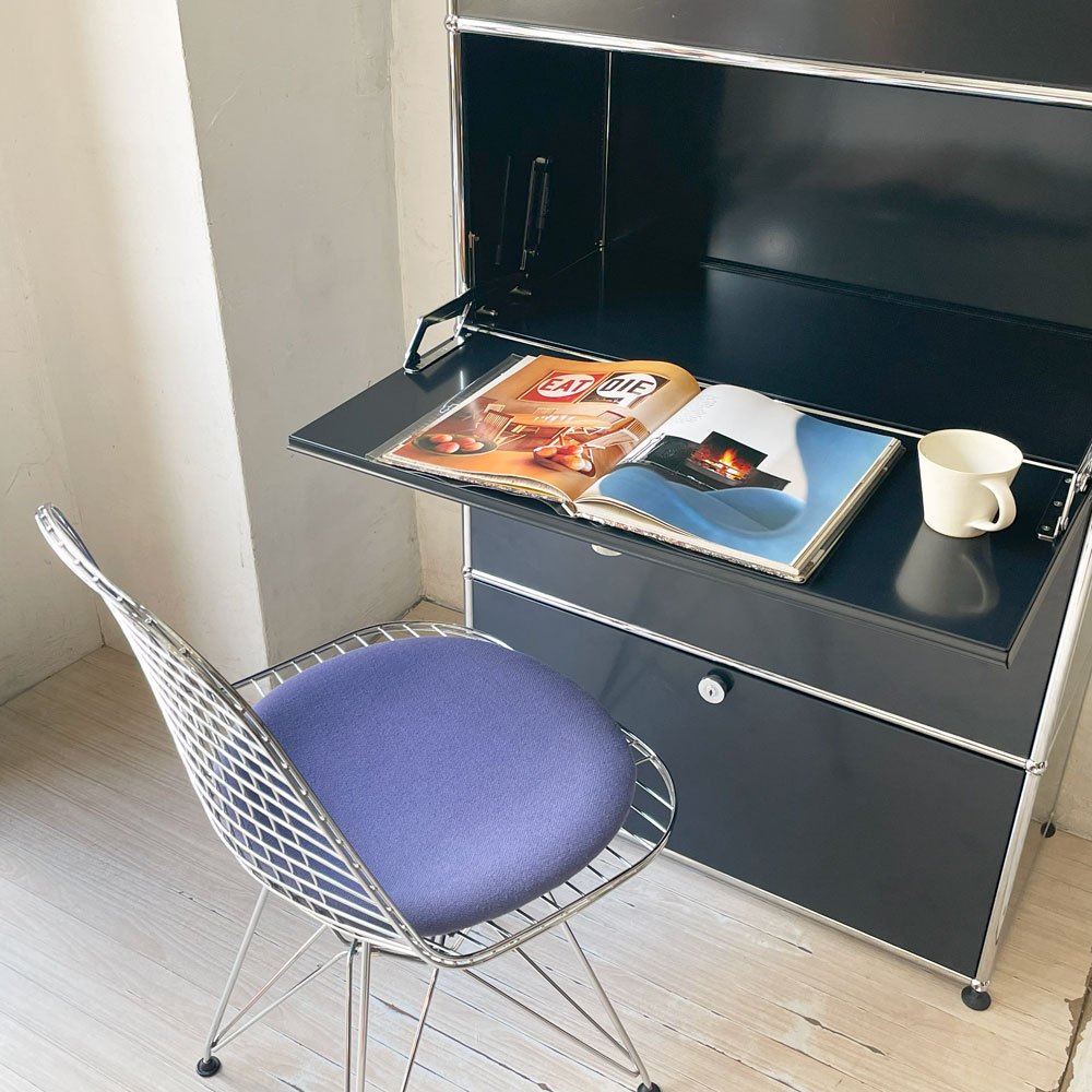 ユーエスエムハラー USM Haller モジュラーファニチャー Modular Furniture キャビネット シェルフ 1列4段 旧型 スイス ★