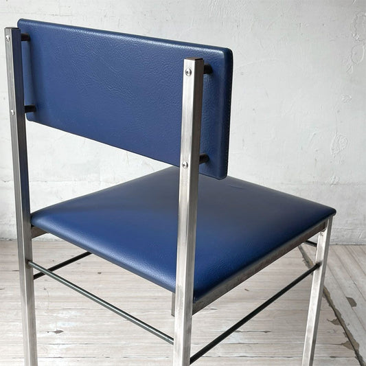 モリソン小林 ダイニングチェア PVCレザー ステンレススチール モダン デザイン 店舗什器 B ★