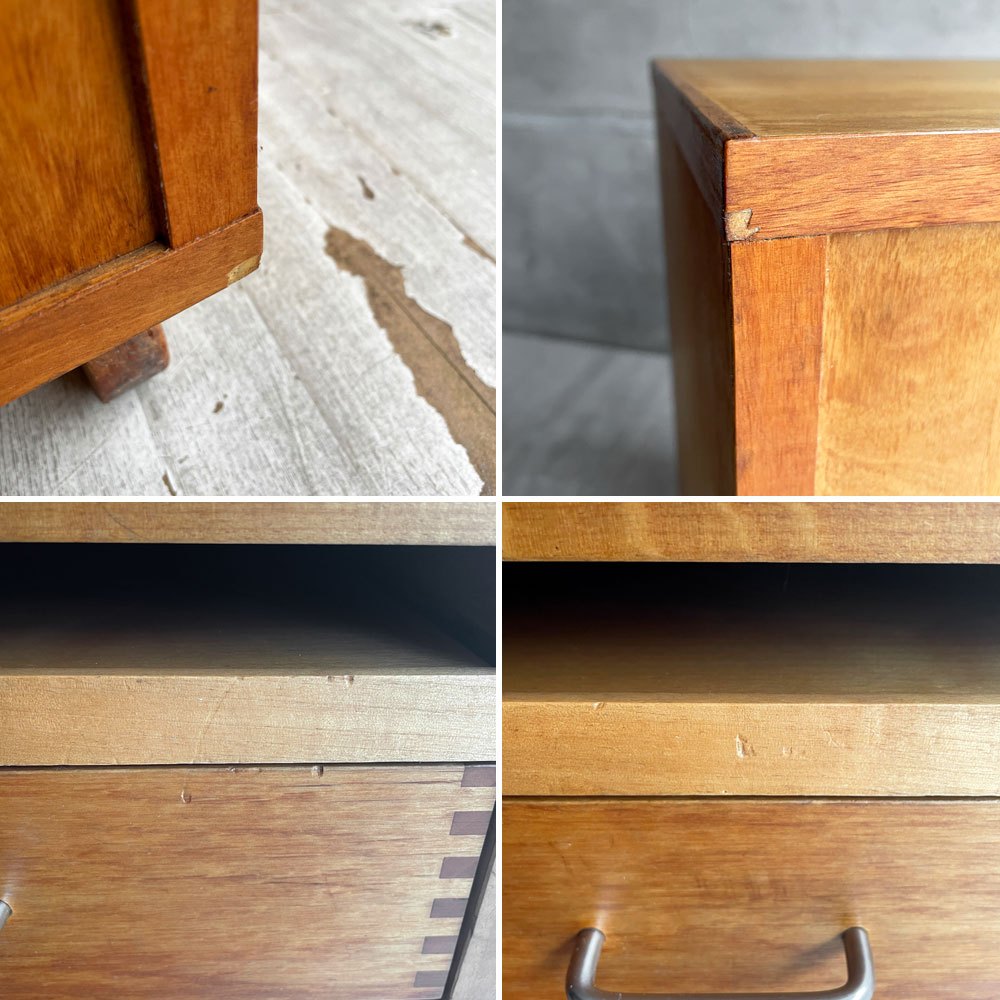 イクスス ikususu FURNITURE デスクワゴン IXDRW-03 アルダー材 オイルフィニッシュ キャスター付き 抽斗3杯 定価¥84,700- ♪