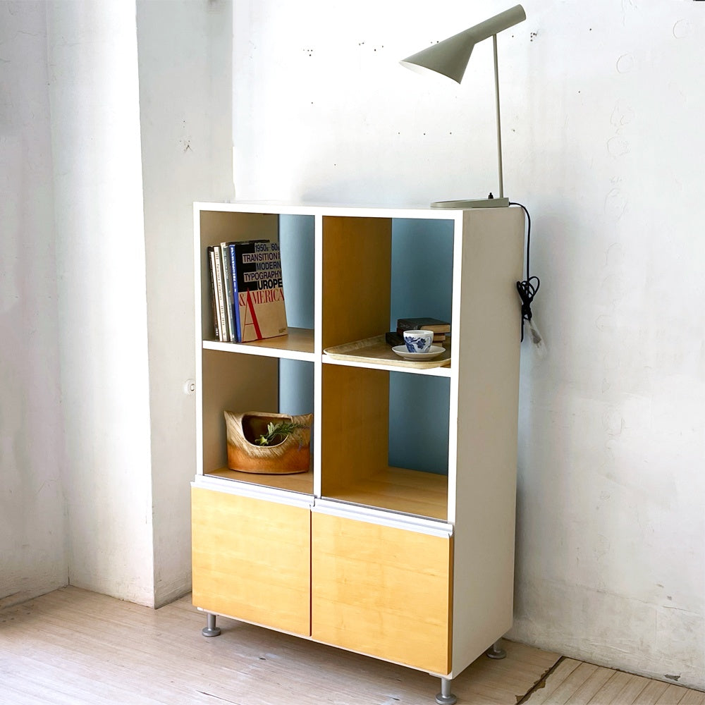 モダンデザイン modern Design 2ドロワー 2列3段 ファイリングシェルフ 2dr Filing Shelf 背面フロストガラス ★