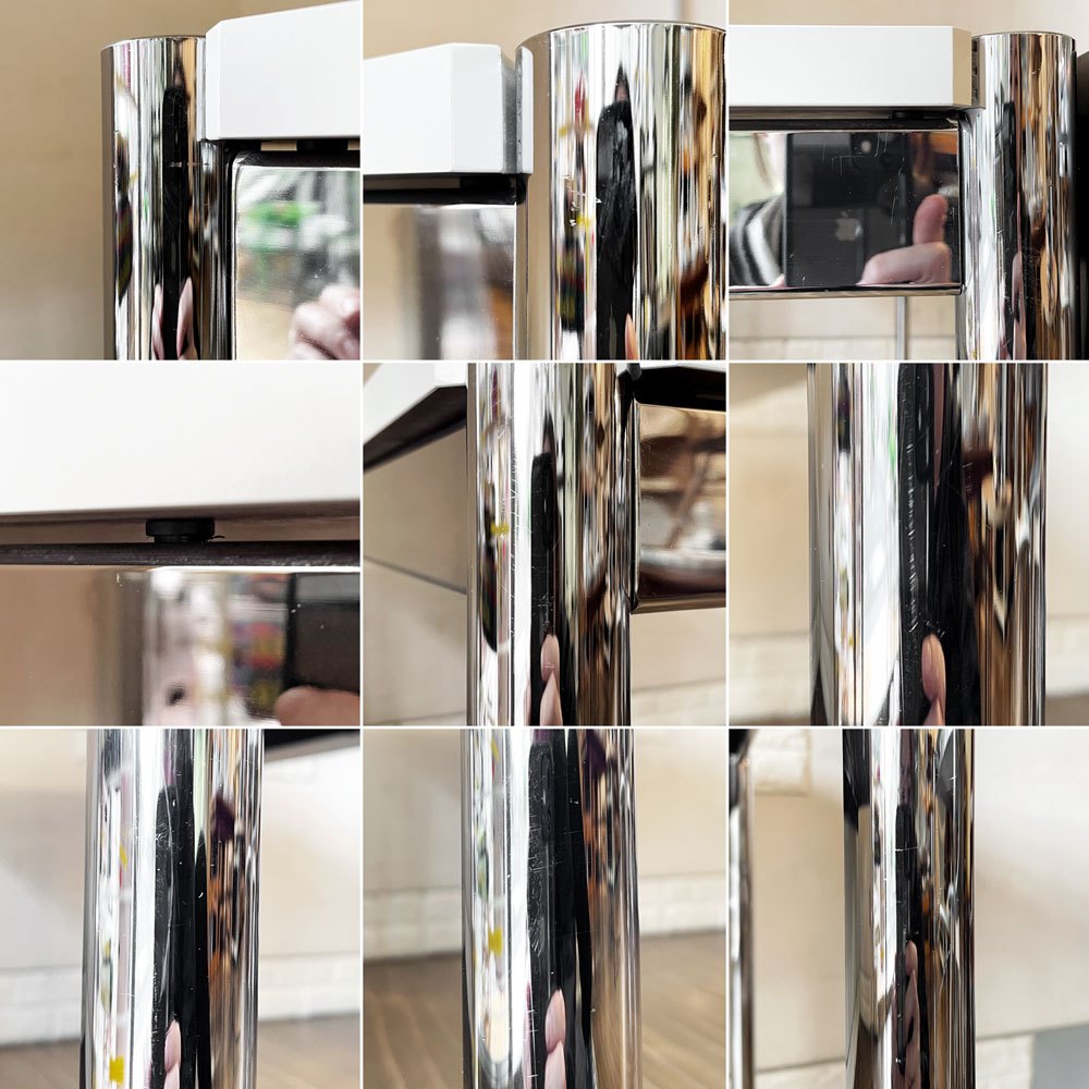 ユーエスエムハラー USM Haller モジュラーファニチャー ハラーテーブル デスク W120×D65cm ホワイト系カラー ケーブルダクト&高さ調節機能付 希少サイズ ◎