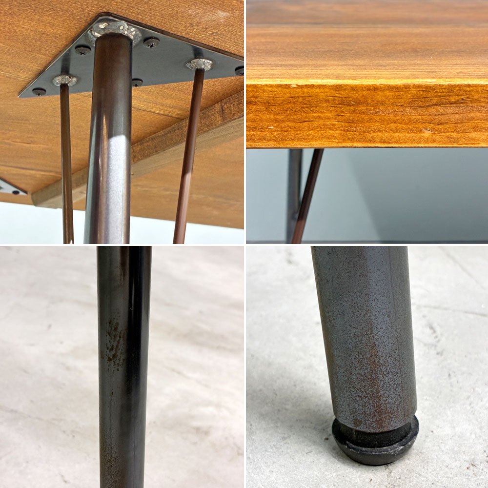カントリーキノカ COUNTRY KINOKA 無垢集成材×アイアンレッグ LDテーブル W110cm H65cm インダストリアルデザイン オーダーメイド ◎