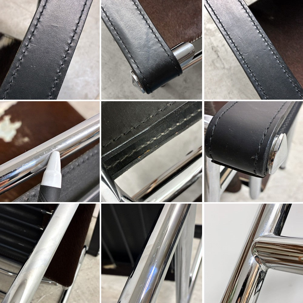 ル・コルビュジェ Le Corbusier LC1 スリングチェア ハラコレザー 牛革 名作家具 リプロダクト品 ●