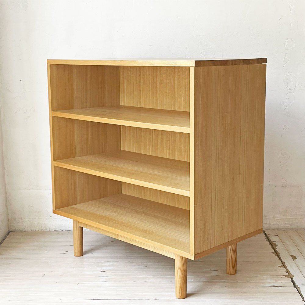 無印良品 MUJI キャビネット シェルフ タモ材 丸脚 廃番
