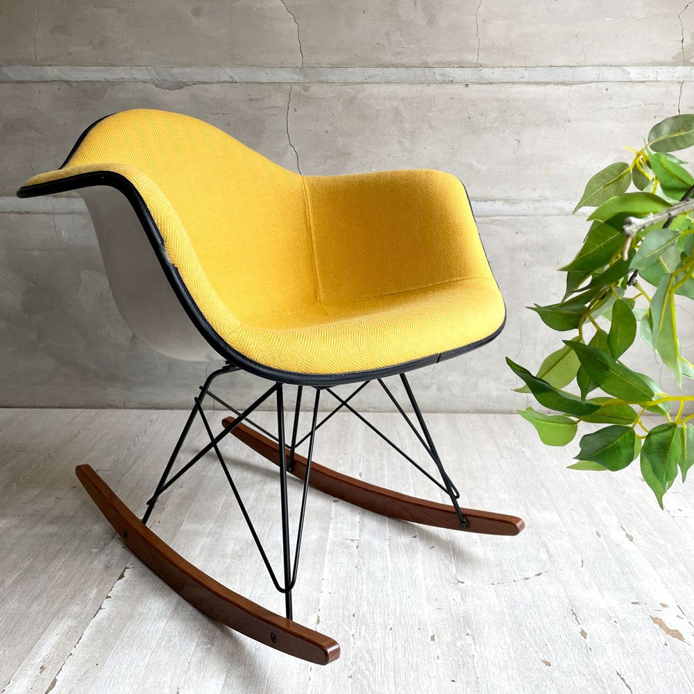 ハーマンミラー Herman Miller アームシェルチェア モダンファニチャーセールス FRP アプホルスター ファブリック張り替え済み ロッカーベース イームズ ビンテージ♪