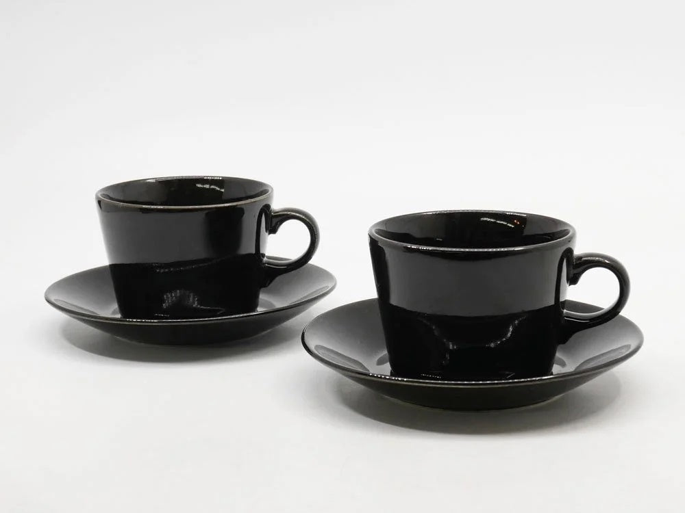 アラビア ARABIA キルタ KILTA カップ&ソーサー C&S カップ直径8cm ブラック カイ・フランク Kaj Franck フィンランド ビンテージ 北欧食器 A ●