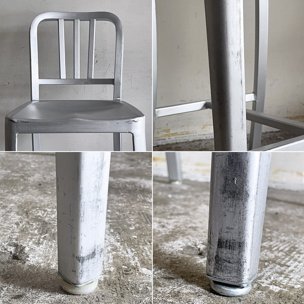 ネイビーバースツール Navy BarStool カウンターチェア アルミニウム インダストリアル リプロダクト B ■