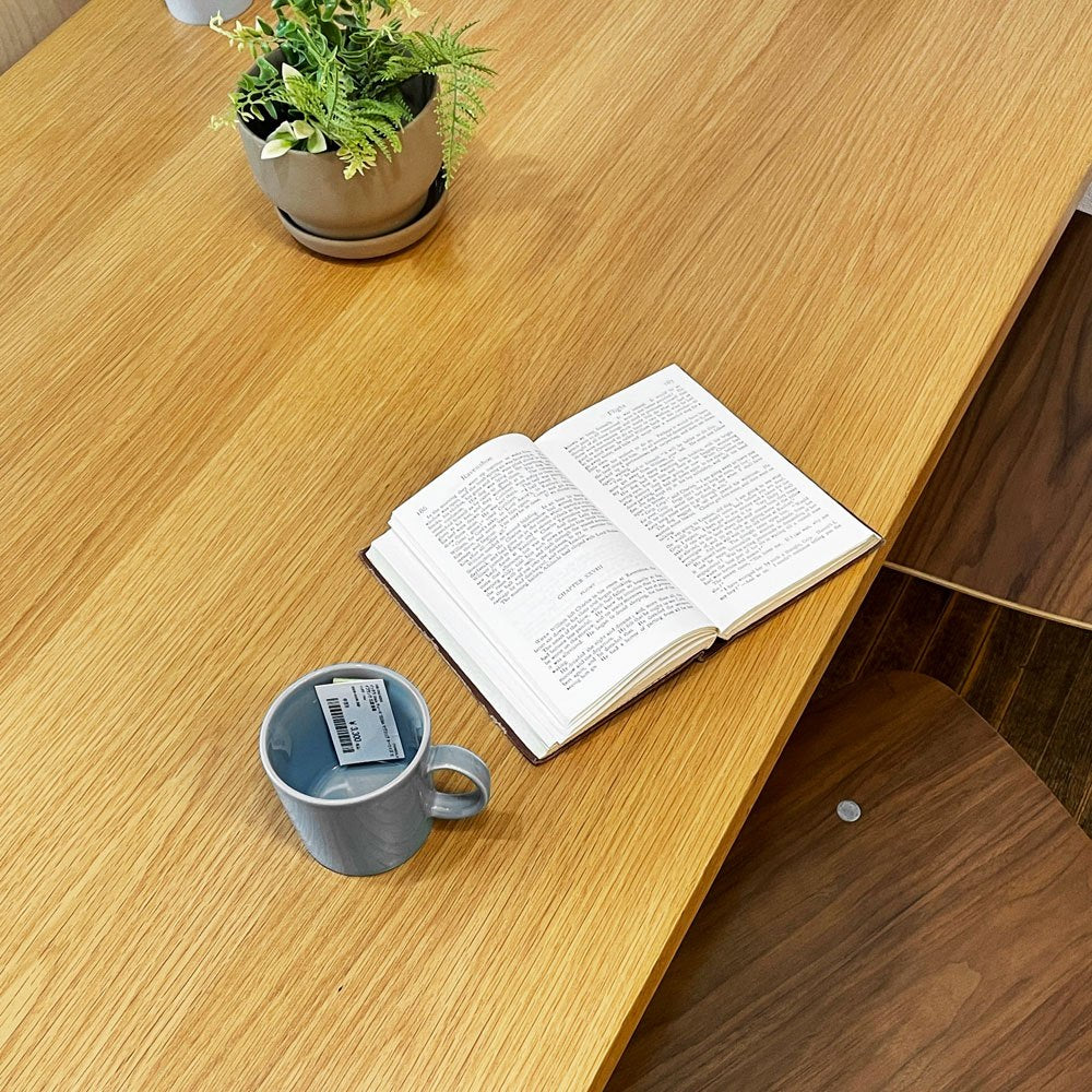 無印良品 MUJI ダイニングテーブル オーク材 無垢集成材 丸脚 W140cm ナチュラルデザイン 廃番 ◎