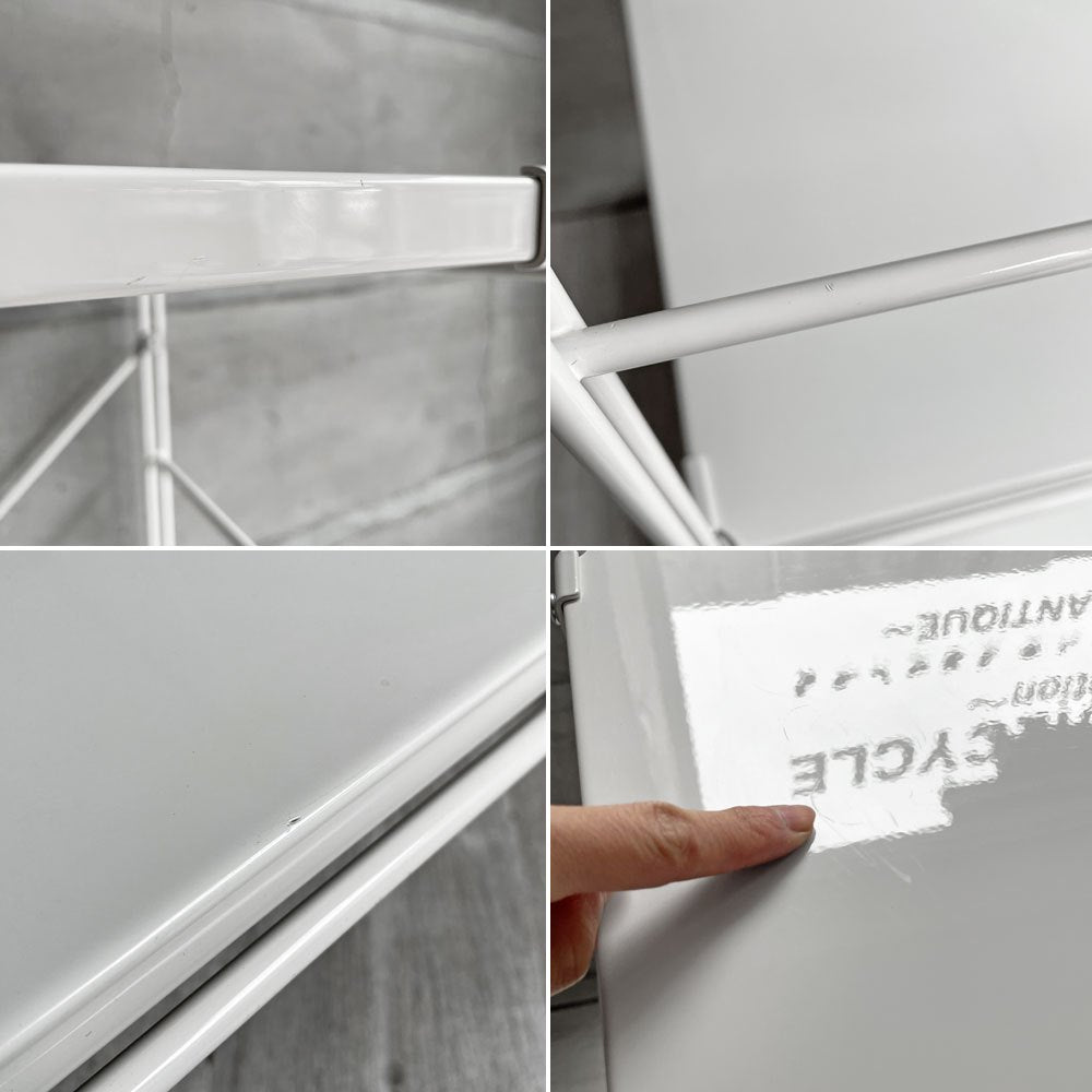 無印良品 MUJI スチールユニットシェルフ 2段 ホワイト キャスター付き 飾り棚 収納棚 本棚 W58cm 参考定価¥12,090- ♪