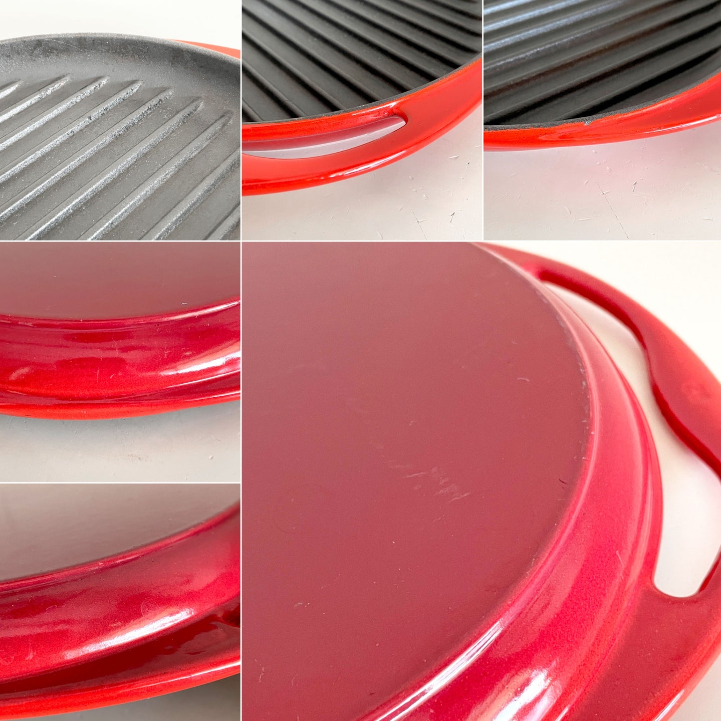 ルクルーゼ LeCreuset ラウンドグリルパン レッド 26cm 鋳物 フランス ■