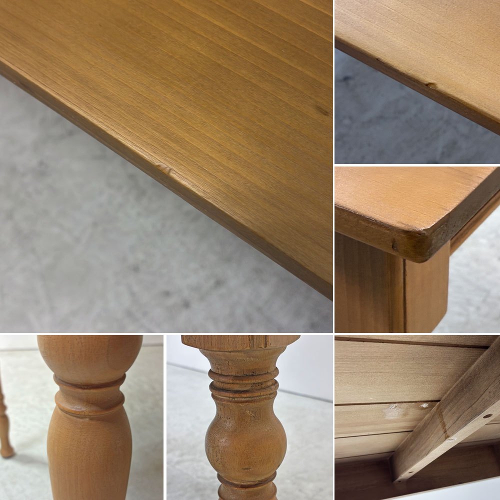 クラッシュゲート CRASH GATE ノットアンティークス Knot antiques キリン KIRIN ダイニングテーブル オーク材 W160cm アンティーク調 クラシカル 展示品 ●