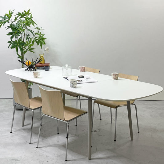 ボーコンセプト BoConcept キングストン Kingstone 伸張式ダイニングテーブル エクステンション マットホワイト ラッカー仕上げ 160-230cm 北欧 デンマーク 定価¥205,900- ●