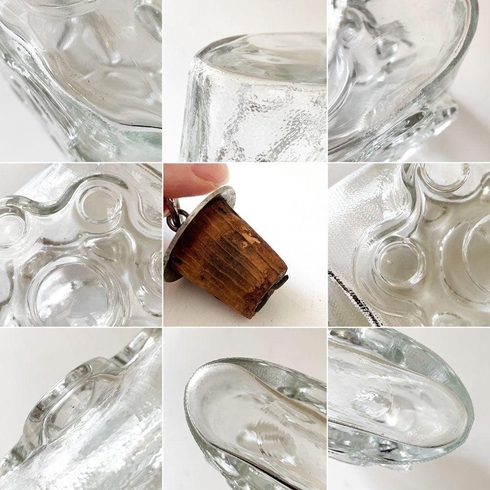 リーヒマエンラシ Riihimaen Lasi パウックラウタ Paukkurauta ガラスボトル クリア H18cm コルク栓付 エルッキタピオ・シーライネン フィンランド 北欧ビンテージ ◎