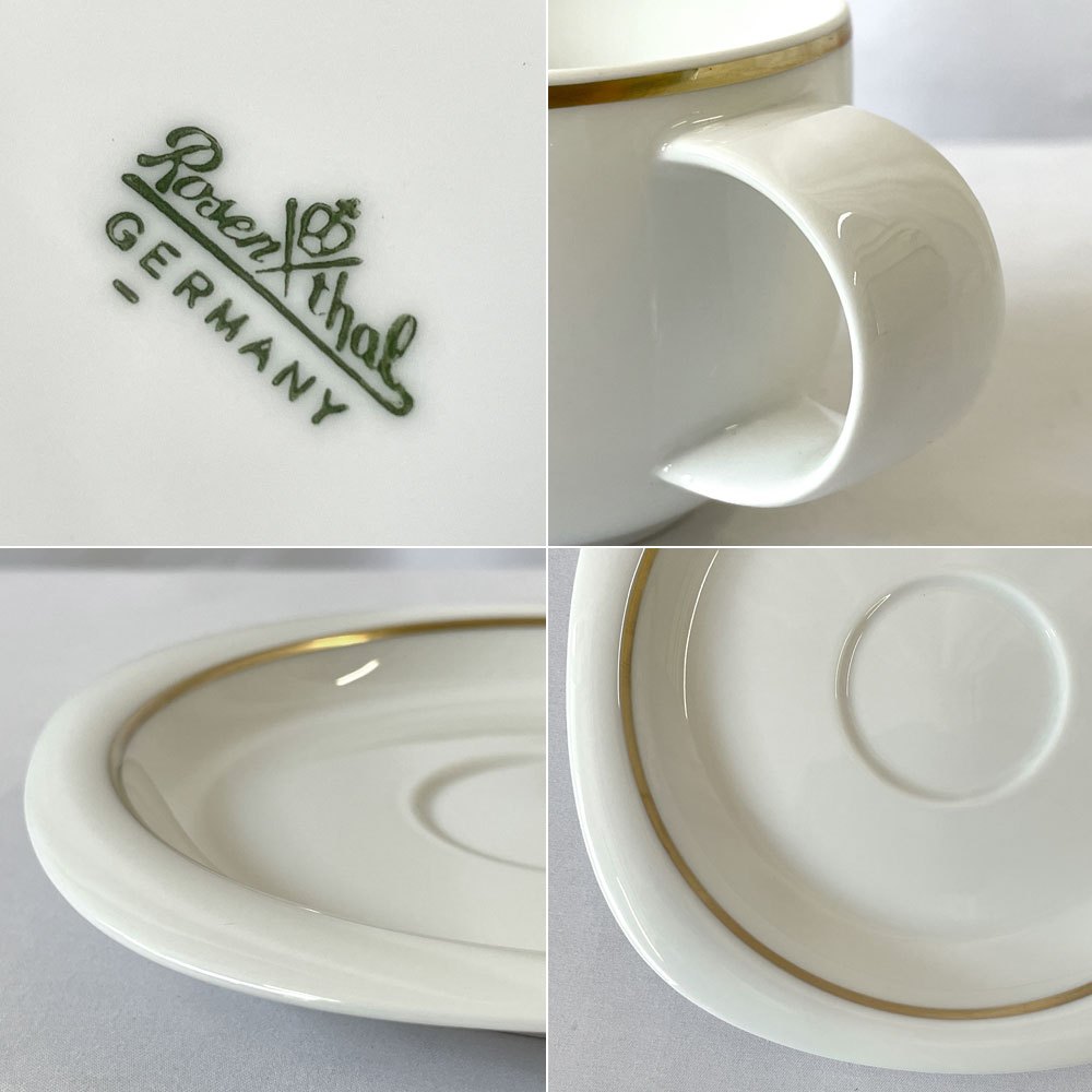 ローゼンタール Rosenthal スタジオライン Studio Line スオミ Suomi コーヒー カップ&ソーサー ゴールドライン ティモ・サルパネヴァ 金彩 白磁 ドイツ 未使用品 F ◇