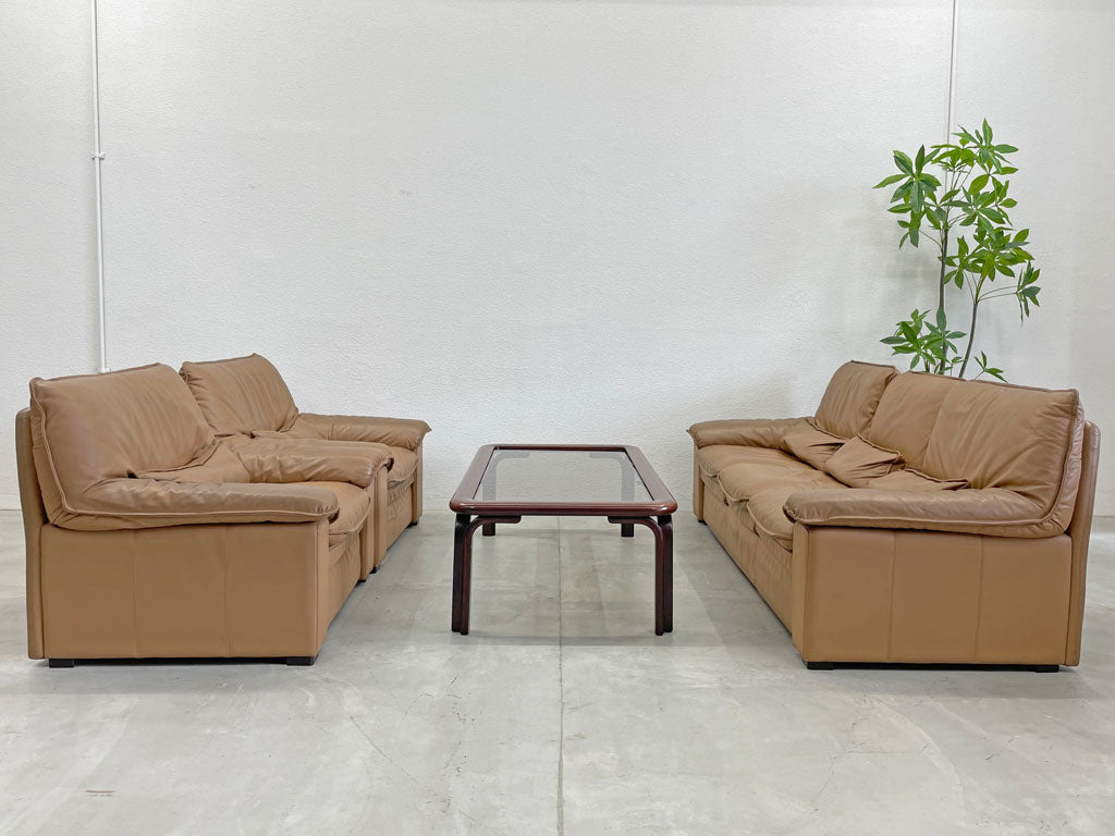 冨士ファニチャー FUJI FURNITURE 本革 レザー 1人掛け ソファ ソフトレザー 昭和レトロB 〓